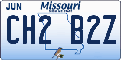 MO license plate CH2B2Z