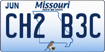 MO license plate CH2B3C