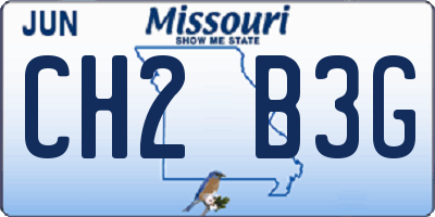 MO license plate CH2B3G