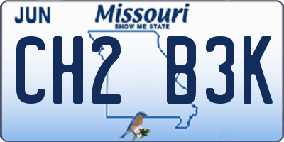 MO license plate CH2B3K