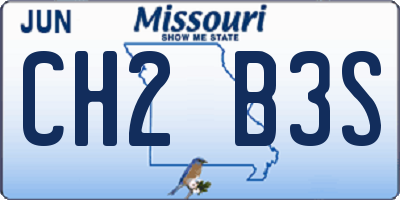 MO license plate CH2B3S