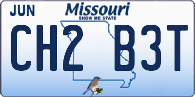 MO license plate CH2B3T