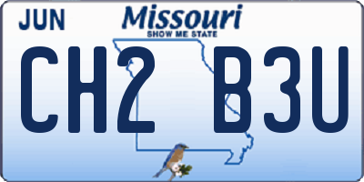MO license plate CH2B3U