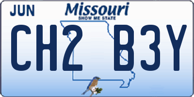 MO license plate CH2B3Y