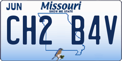 MO license plate CH2B4V