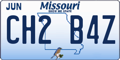 MO license plate CH2B4Z
