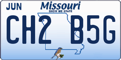 MO license plate CH2B5G