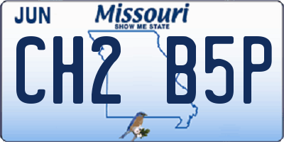 MO license plate CH2B5P