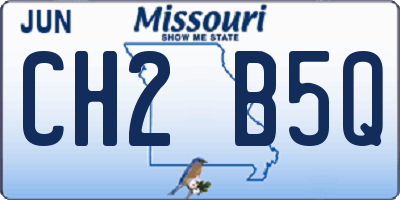 MO license plate CH2B5Q