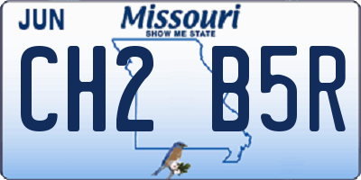 MO license plate CH2B5R
