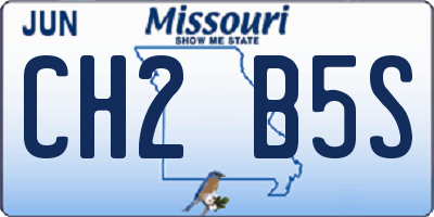 MO license plate CH2B5S
