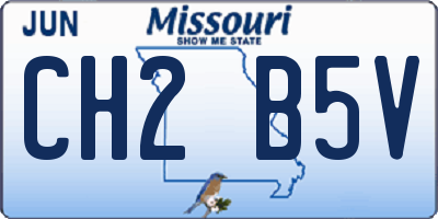 MO license plate CH2B5V