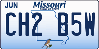 MO license plate CH2B5W