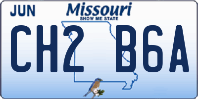 MO license plate CH2B6A