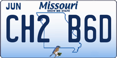 MO license plate CH2B6D