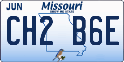 MO license plate CH2B6E
