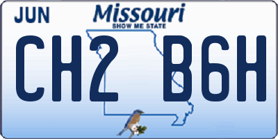 MO license plate CH2B6H