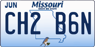 MO license plate CH2B6N