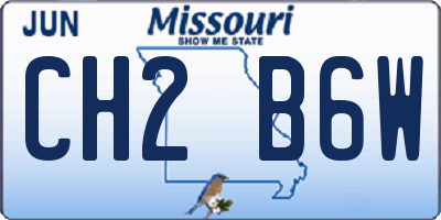 MO license plate CH2B6W