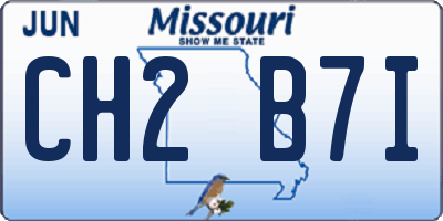MO license plate CH2B7I
