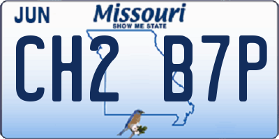 MO license plate CH2B7P