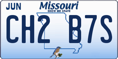 MO license plate CH2B7S