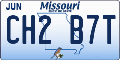 MO license plate CH2B7T