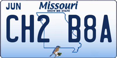 MO license plate CH2B8A