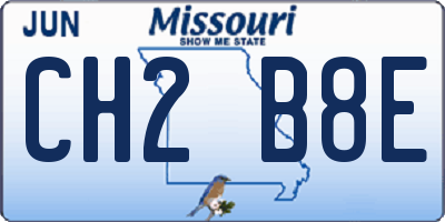 MO license plate CH2B8E