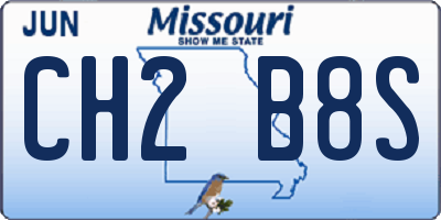 MO license plate CH2B8S