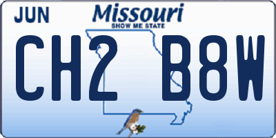 MO license plate CH2B8W
