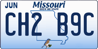MO license plate CH2B9C