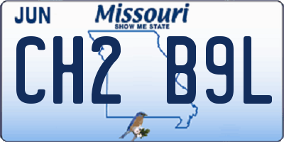 MO license plate CH2B9L