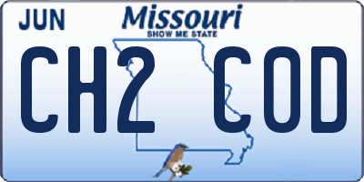 MO license plate CH2C0D