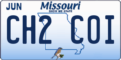 MO license plate CH2C0I
