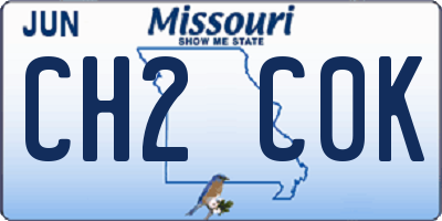 MO license plate CH2C0K