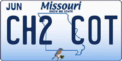 MO license plate CH2C0T