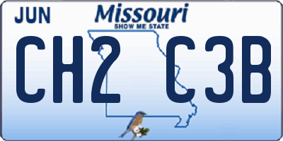 MO license plate CH2C3B