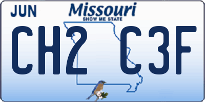 MO license plate CH2C3F