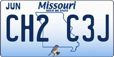 MO license plate CH2C3J