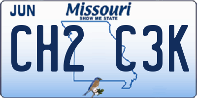MO license plate CH2C3K