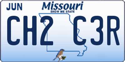 MO license plate CH2C3R