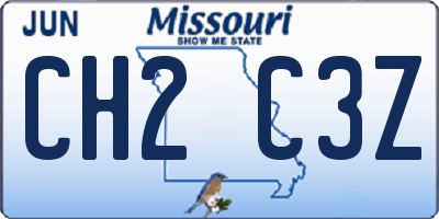 MO license plate CH2C3Z