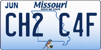 MO license plate CH2C4F