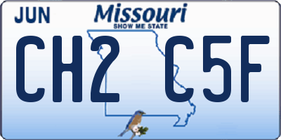 MO license plate CH2C5F