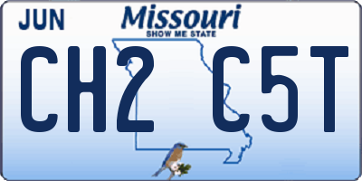 MO license plate CH2C5T