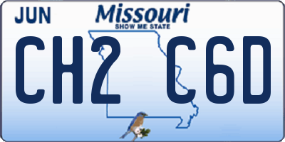 MO license plate CH2C6D