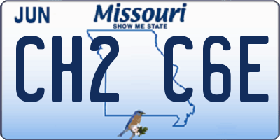 MO license plate CH2C6E