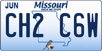 MO license plate CH2C6W