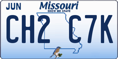 MO license plate CH2C7K